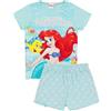 Disney The Little Mermaid Set Pigiama Blu per Ragazze | T-Shirt e Pantaloncini per Bambini Ariel Princess Pjs | Progettazione di Avventure subacquee | Merce Ufficiale Regalo Perfetto