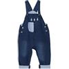 Camilife Bebè Neonato Bimbo Unisex Salopette in Denim Cotone Tutina Morbida ed Elastica Pantaloni con Bretelle Motivo Barca a Vela Taglia 86-92