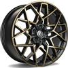 Cerchi in lega Carbonado Shield 8.0x18 Bggf Black Glossy Gold Front