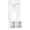 Homcom Mobile Ingresso con Appendiabiti Specchio e Scarpiera in Legno, Bianco, 80x40x170cm|Aosom