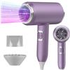 Oskuglin Asciugacapelli,2400W Asciugacapelli Ionico con 3 Temperature/2Velocità, phon capelli professionale,diffusore capelli per molte acconciature, Famiglia, Salone con Diffusore e Concentratori (viola)