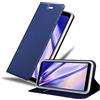 Cadorabo Custodia Libro compatibile con Samsung Galaxy A7 2018 in CLASSY BLU SCURO - con Vani di Carte, Funzione Stand e Chiusura Magnetica - Portafoglio Cover Case Wallet Book Etui Protezione