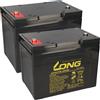 WSB Batteria di ricambio per Invacare G50, 2 batterie al piombo Kung Long KPH75-12NE M6, 12 V, 75 Ah