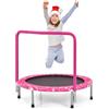 LIFEZEAL Trampolino Elastico per Bambini 3-10 Anni, Ø92x81cm, Mini Trampolino per Interno, Salta, Jump, con Maniglia e Gambe Rimovibili, Sicuro, Pieghevole, Telaio in Metallo, Regalo, Max 150kg (blu)