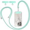 BGHHEU Cordino per Cellulare Telefono Universale,Regolabile Rimovibile Laccetto Corda da Collo Nylon con 3 Patch,cinturino per cellulare adatto per tutte le custodie standard (Verde Matcha)