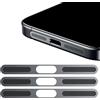 GIOPUEY Adesivo Antipolvere a Rete per iPhone 15 PRO Max, 3 Pezzi Altoparlante di Protezione Integrato e Porta di Ricarica, Anti Dust - Black