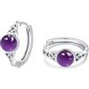 CUOKA MIRACLE Orecchini a cerchio celtici con ametista orecchini a cerchio celtici in argento 925 con ametista per donne, ragazze, bambini