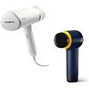 Philips 3000 Series Stiratore Verticale - 1000W, Vapore 20g/min, Piastra Riscaldata, Bianco (STH3020/10) + Philips Pulisci Scarpe - Kit Pulizia Scarpe con 3 Spazzole Intercambiabili, Blu (GCA1000/60)