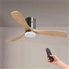 M mimotec - Ventilatore da soffitto Led Energy Nichel e telecomando, basso consumo, motore DC, 6 velocità, silenzioso, 4 pale a discesa