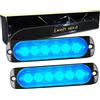 RIGIDON 2 Pezzis 6 LED Lampada di Emergenza Strobo Barra Led, 4.3 Pollice 12V 24V Faretti Fendinebbia Per Off road Auto Fuoristrada Camion SUV UTE ATV Barca 4x4 Veicoli, Blu Impermeabile