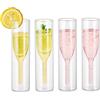 Inweder Set di 4 calici da champagne senza stelo, bicchieri da prosecco a doppia parete, bicchieri da vino classici, calici a tulipano, bicchieri in vetro soffiato a mano, bicchieri da tostatura per