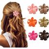 Nayyana 6 piccoli fermagli per capelli a forma di fiore, fermagli per donne, capelli sottili, mini mollette hawaiane, opache, piccole clip, accessori estivi per ragazze adolescenti, spiaggia