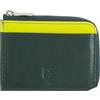 DUDU Portafoglio Uomo Piccolo con Zip, Portafoglio RFID in Pelle Colorato, Porta Carte di Credito, Design Compatto Tascabile Mangrove