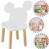 PlayPals Furniture Poltroncina in legno per bambini Poltroncina-seduta-sgabello per bambini, 60 x 31x 31 cm e altezza della seduta di 27 cm, per bambini di 3,4,5,6,7 anni