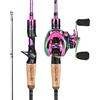 Sougayilang Canna da casting e mulinello, combo, 1,8 m/2,1 m MH con mulinello Baitcasting, Combo 2 sezioni Baitcaster 2.1A150R