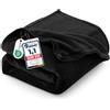 CozyLux Coperta Pile Plaid Divano 220x240, Plaid Matrimoniale in Flanella Premium, Coperta Morbida e Calda, Leggera e Traspirante per Letto Decorativa, Lavabile in Lavatrice, 220x240 cm, Nero