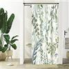 Uiiooazy Tenda Doccia Antimuffa, Tenda da Doccia Piccola 90x180cm Foglie Verde Salvia Eucalipto Blu Grigio Tende da Bagno Tessuto Lavabile Impermeabile Poliestere Tende per Vasca da Bagno con 6 Anelli