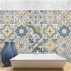RE-COVERTILES - Adesivi Piastrelle Cucina Bagno Mattonelle adesive in PVC Impermeabili Antigraffio Stickers Decorazione Parete Cementine Peel and Stick - Modello 24 Pz 10x10 cm PS00199 Made in Italy