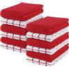 Utopia Towels - Asciugamani da Cucina, 38 x 64 cm, 100% Cotone Super Morbido e Assorbente, Asciugamani da Cucina, Strofinacci e canovacci, (Confezione da 12) (Rosso e Bianco)