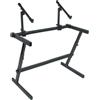 QUIK LOK - Z/726L SUPPORTO A Z PER DUE TASTIERE, Due LIvelli Extra-Large, Regoilabile in Altezza, Secondo Piano totalmente Regolabile, Colore Nero