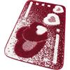 emmevi Tappeto Bagno Morbido Antiscivolo Assorbente Moderno Scendiletto Doccia MOD.ITACA Set 3 Pezzi_Rosso