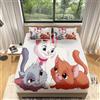 Generic Stile Cartone Animato Lenzuola Letto Singolo Con Angoli Animale Simpatico Gatto Lenzuolo con Angoli 90x190 Traspirante Elasticizzati Microfibra Coprimaterasso Tasca Profondità 30 per Ragazzi Ragazze