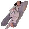 bananair - Cuscino Gravidanza per Dormire - Comfort per Sonni Riposanti, Fodera Lavabile, Cuscino Allattamento e Gravidanza Confortevole e Morbido - Pregnancy/Body Pillow (Grigio, Velluto, 140x80 cm)