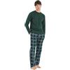 TRAMAS+ Pigiama Flanella Uomo con Maglietta a Maniche Lunghe e Pantaloni Lunghi, Set Pigiama Invernale 100% Cotone e Flanella per Uomo- XL, Cuadro Guelo
