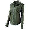FLY HAWK Camicia Basic da Donna in Cotone Manica Lunga - Camicetta Casual Blusa Chiusura Bottoni Slim Formale Elegante - Camicia Shirt con Colletto Dritto, Ideale per Ufficio/Lavoro/Colloquio (EU40, Nero)