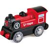 Hape Locomotiva a Batteria | Con luce che si illumina | Compatibile con diverse piste e vagoni