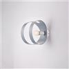 BeLight Applique in ferro laccato bianco con fascia tagliata a laser grigio 1 luce