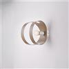 BeLight Applique in ferro laccato bianco con fascia tagliata a laser tortora 1 luce