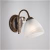 BeLight Applique in ferro laccato marrone con decorazione oro antico e diffusore in vetro diametro 13 alabastro bianco 1 luce