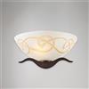 BeLight Applique in ferro laccato nero con decorazione effetto ruggine e diffusore in vetro diametro 30 bianco e ambra 1 luce