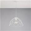 BeLight Lampadario in ferro laccato bianco con decorazione effetto shabby chic con cavo elettrico regolabile 1 luce
