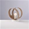 BeLight Lumetto in ferro laccato bianco con fascia tagliata a laser tortora 1 luce