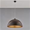 BeLight Sospensione diametro 50 in ferro laccato nero con decorazione esterna effetto ruggine e decorazione interna oro antico con cavo elettrico regolabile 1 luce