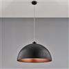 BeLight Sospensione diametro 50 in ferro laccato nero con decorazione esterna nera e decorazione interna rame antico con cavo elettrico regolabile 1 luce