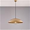 BeLight Sospensione diametro 50 in ferro laccato nero con decorazione oro antico con cavo elettrico ricoperto in tessuto regolabile 1 luce