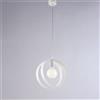 BeLight Sospensione in ferro laccato bianco con fascia tagliata a laser e cavo regolabile 1 luce