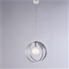 BeLight Sospensione in ferro laccato bianco con fascia tagliata a laser grigio e cavo regolabile 1 luce
