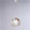 BeLight Sospensione in ferro laccato bianco con fascia tagliata a laser tortora e cavo regolabile 1 luce