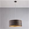 BeLight Sospensione in ferro laccato nero con decorazione esterna effetto ruggine e decorazione interna oro antico con cavi acciaio regolabili 3 luci