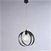 BeLight Sospensione in ferro laccato nero con fascia tagliata a laser e cavo regolabile 1 luce