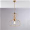 BeLight Sospensione in ferro laccato oro ducale con decorazione oro antico con cavo elettrico in tessuto intrecciato regolabile 1 luce