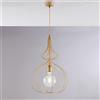 BeLight Sospensione in ferro laccato oro ducale con decorazione oro antico con cavo elettrico ricoperto in tessuto intrecciato regolabile 1 luce