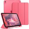 FINTIE Custodia per iPad (A16) 11ª Generazione 11 (2025)/iPad 10ª Generazione 10.9 (2022) con Portapenne - Sottile Leggero Opaca Trasparente Posteriore Cover con Auto Sveglia/Sonno, Rosa