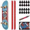 THE ORIGINAL TAIL DEVIL SPARK IT UP! ® Binari per Skateboard con Pietre Focaie per Sparks, Accessori per Skateboard per Bambini, Rosso, 2 pezzi