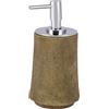 Avilia Dispenser di Sapone Liquido - Dosatore Sapone per Bagno, in Poliresina, 8x9x16.5cm, Marrone