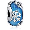 LaMenars Perline blu con fiocco di neve Charm for 925 Sterling Silver per bracciali e collane da donna Ciondolo pendente per Natale San Valentino Festa della mamma Regali per ragazze